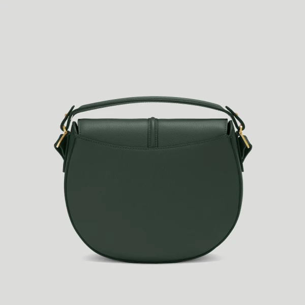DeMellier The Siena Saddle in Dark Green Small Grain Crossbody Bag, view 5 | Shoulder & Crossbody Bags | Coveti