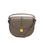 DeMellier The Siena Saddle in Dark Taupe Small Grain Crossbody Bag | Shoulder & Crossbody Bags | Coveti