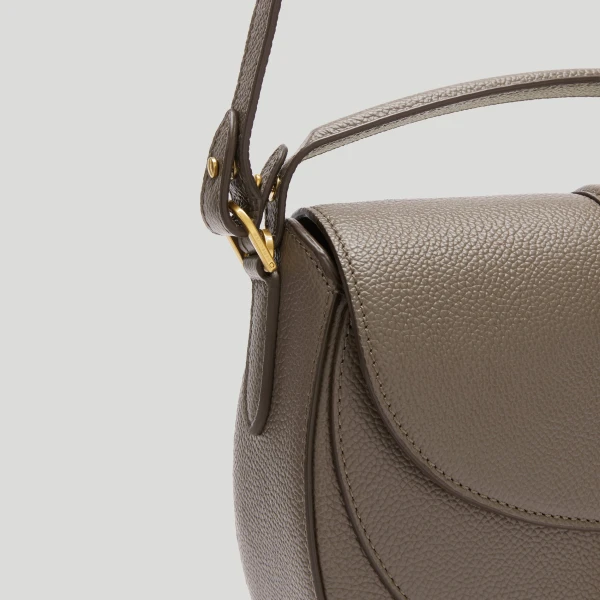 DeMellier The Siena Saddle in Dark Taupe Small Grain Crossbody Bag, view 4 | Shoulder & Crossbody Bags | Coveti