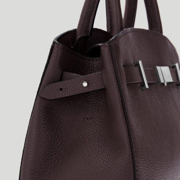 DeMellier The Small Hudson in Bordeaux Small Grain Crossbody Bag, view 2 | Shoulder & Crossbody Bags | Coveti