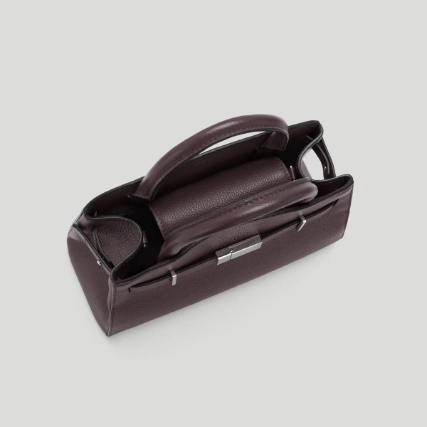 DeMellier The Small Hudson in Bordeaux Small Grain Crossbody Bag, view 3 | Shoulder & Crossbody Bags | Coveti