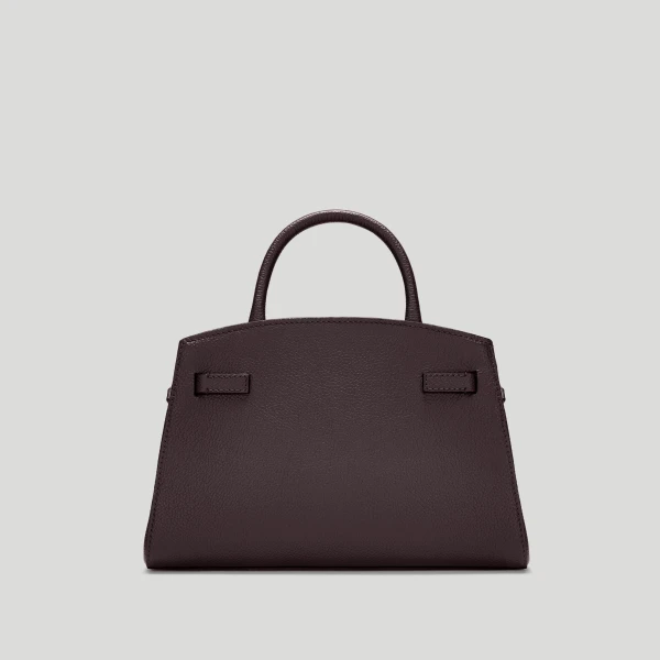 DeMellier The Small Hudson in Bordeaux Small Grain Crossbody Bag, view 5 | Shoulder & Crossbody Bags | Coveti