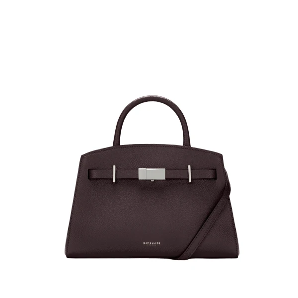 DeMellier The Small Hudson in Bordeaux Small Grain Crossbody Bag | Shoulder & Crossbody Bags | Coveti