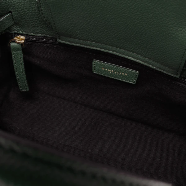 DeMellier The Small Hudson in Dark Green Small Grain Crossbody Bag, view 4 | Shoulder & Crossbody Bags | Coveti