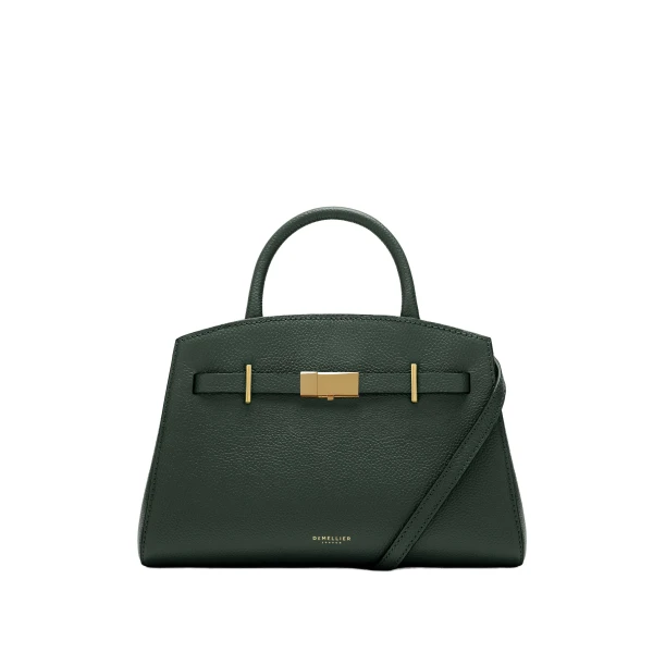 The Small Hudson in Dark Green Small Grain Crossbody Bag