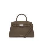 DeMellier The Small Hudson in Dark Taupe Small Grain Crossbody Bag | Shoulder & Crossbody Bags | Coveti