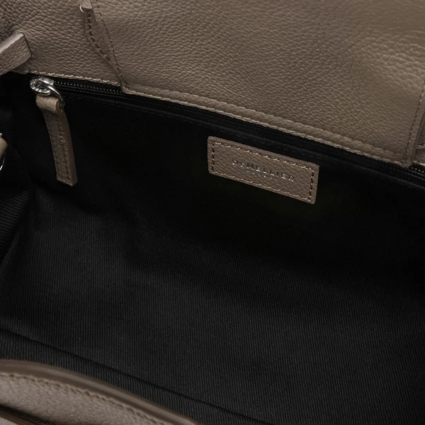 DeMellier The Small Hudson in Dark Taupe Small Grain Crossbody Bag, view 4 | Shoulder & Crossbody Bags | Coveti