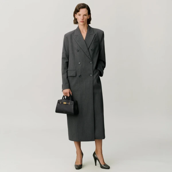 DeMellier The Small Hudson in Dark Taupe Small Grain Crossbody Bag, view 6 | Shoulder & Crossbody Bags | Coveti
