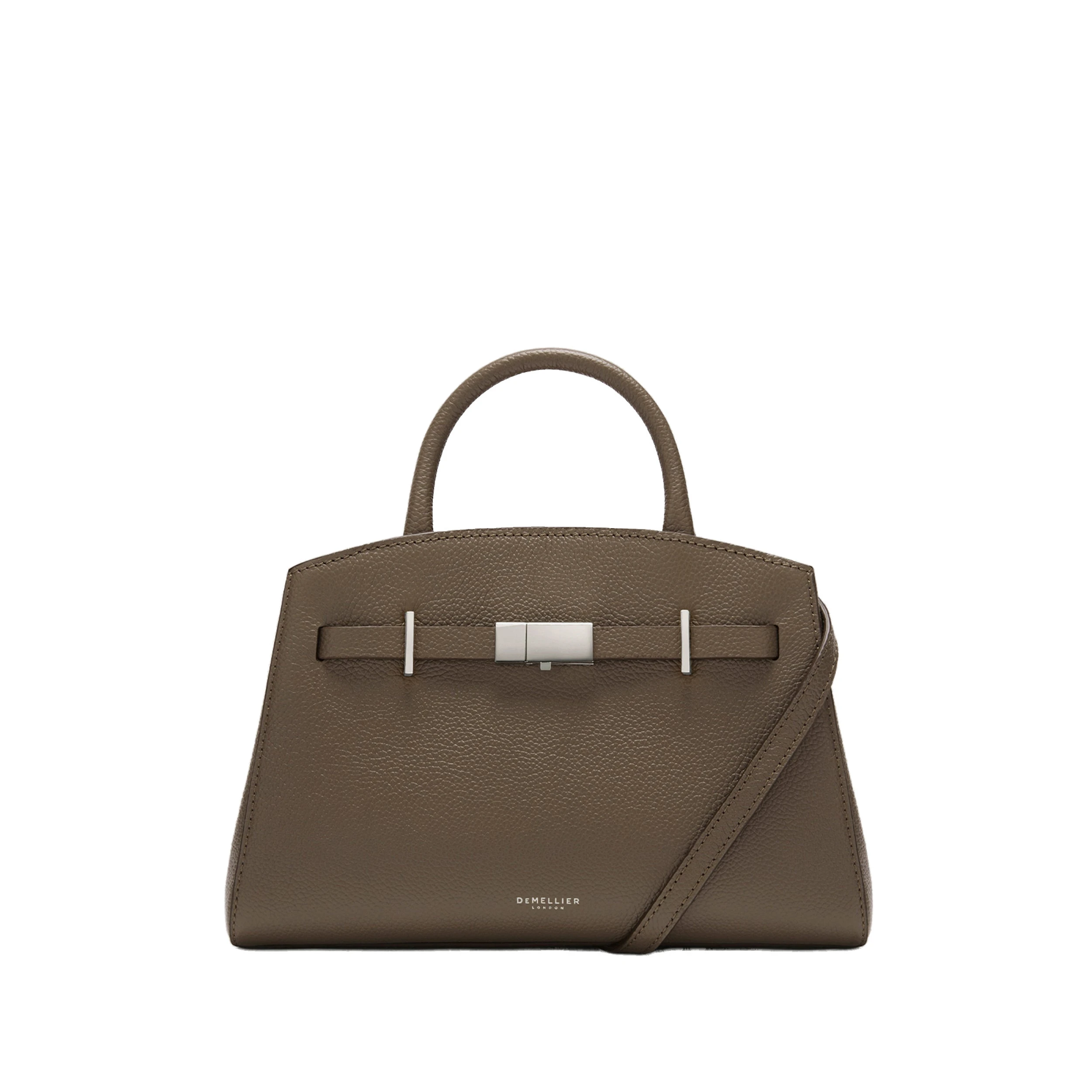 DeMellier The Small Hudson in Dark Taupe Small Grain Crossbody Bag DeMellier The Small Hudson in Dark Taupe Small Grain Crossbody Bag | Shoulder & Crossbody Bags | Coveti