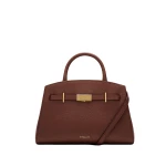 DeMellier The Small Hudson in Warm Brown Small Grain Crossbody Bag | Shoulder & Crossbody Bags | Coveti