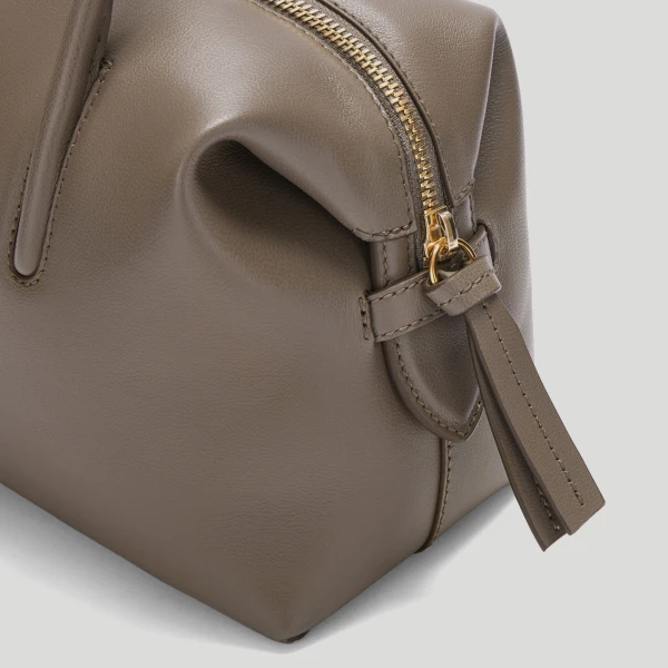 DeMellier The Small Stockholm in Dark Taupe Fine Grain Top-Handle Bag, view 2 | Totes & Top-Handle Bags | Coveti