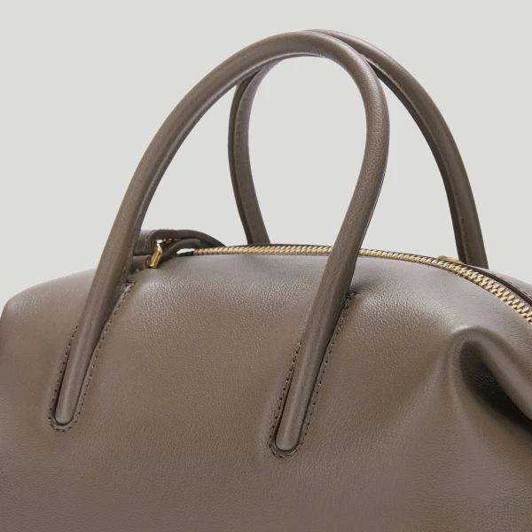 DeMellier The Small Stockholm in Dark Taupe Fine Grain Top-Handle Bag, view 4 | Totes & Top-Handle Bags | Coveti