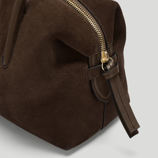 DeMellier The Small Stockholm in Mocha Suede Top-Handle Bag, view 2 | Totes & Top-Handle Bags | Coveti