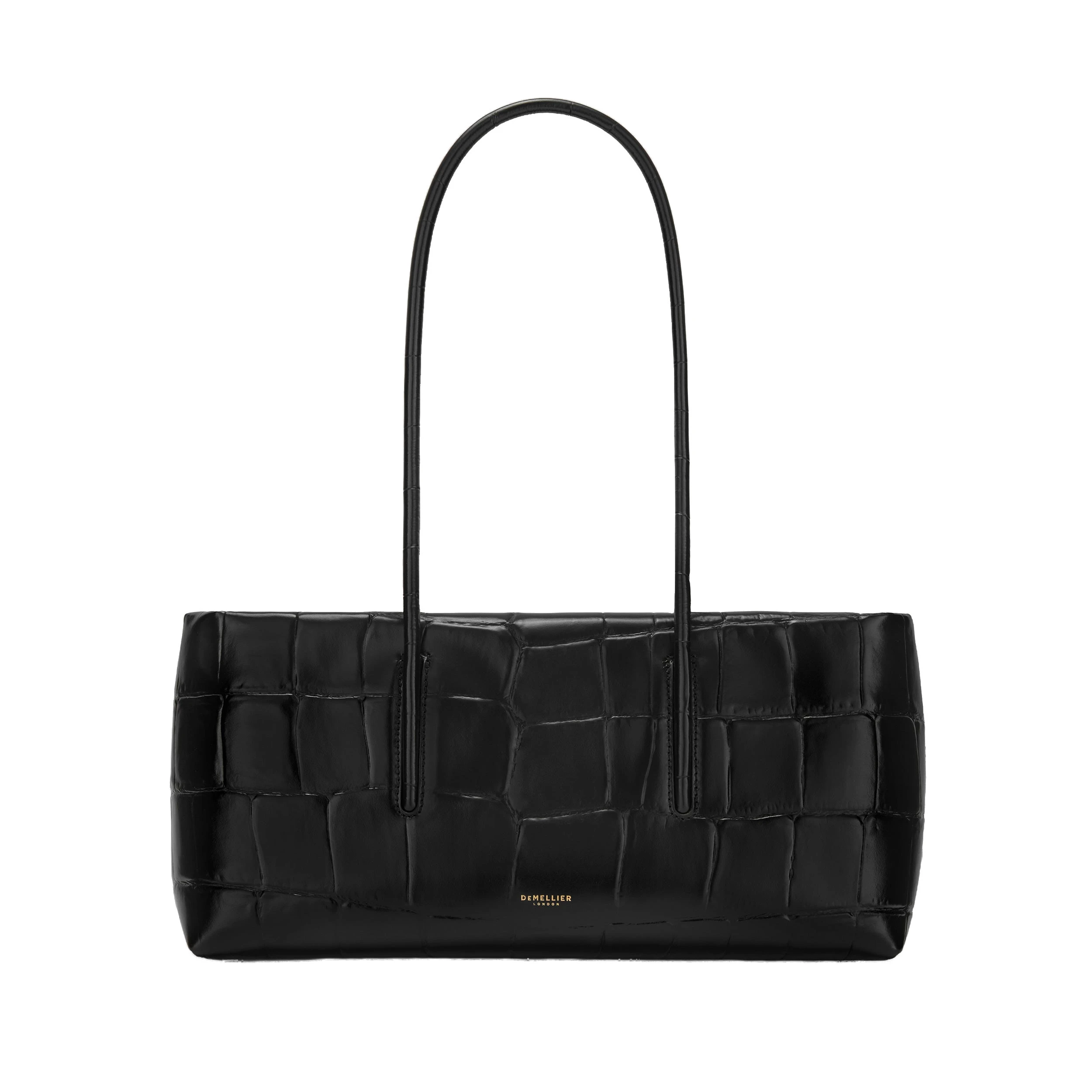 DeMellier The Stockholm Shoulder in Black Large Croc-Effect Shoulder Bag DeMellier The Stockholm Shoulder in Black Large Croc-Effect Shoulder Bag | Shoulder & Crossbody Bags | Coveti