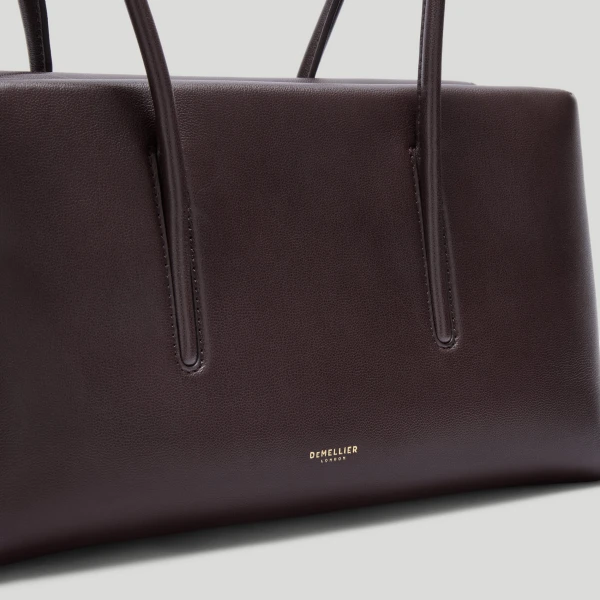 DeMellier The Stockholm Shoulder in Bordeaux Fine Grain Shoulder Bag, view 3 | Shoulder & Crossbody Bags | Coveti