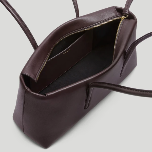 DeMellier The Stockholm Shoulder in Bordeaux Fine Grain Shoulder Bag, view 4 | Shoulder & Crossbody Bags | Coveti