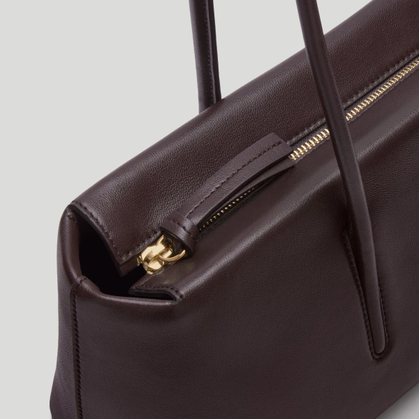 DeMellier The Stockholm Shoulder in Bordeaux Fine Grain Shoulder Bag, view 5 | Shoulder & Crossbody Bags | Coveti