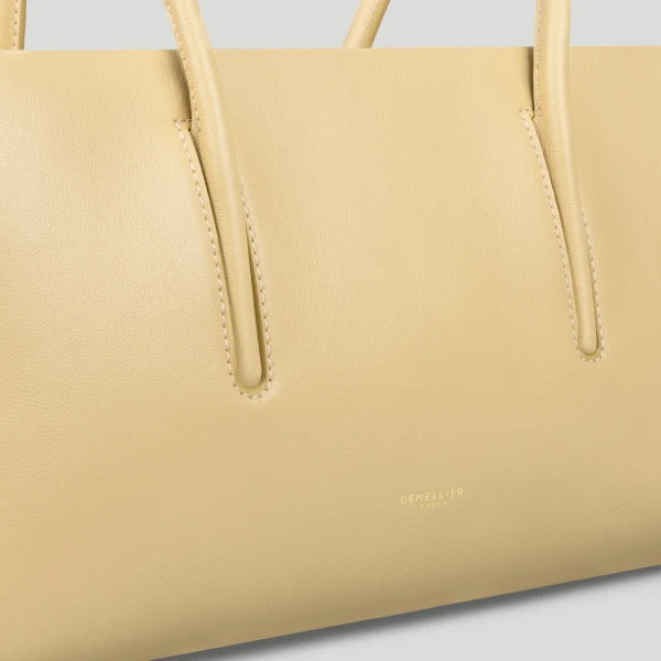 DeMellier The Stockholm Shoulder in Dune Fine Grain Shoulder Bag, view 3 | Shoulder & Crossbody Bags | Coveti
