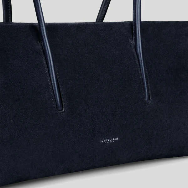 DeMellier The Stockholm Shoulder in Midnight Blue Suede Shoulder Bag, view 2 | Shoulder & Crossbody Bags | Coveti