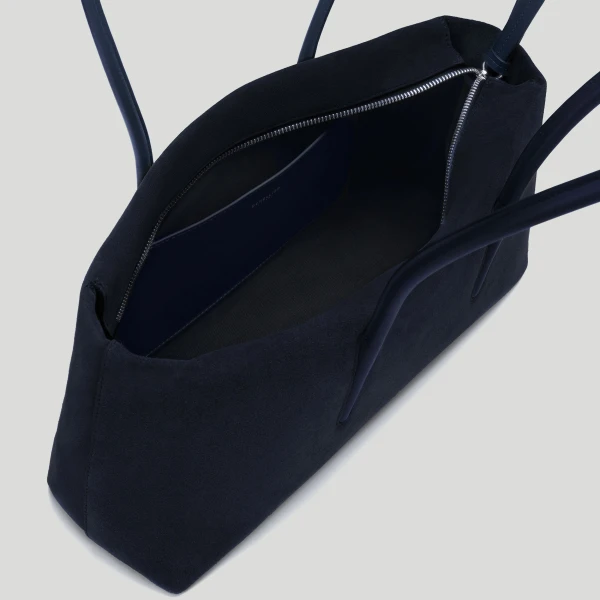 DeMellier The Stockholm Shoulder in Midnight Blue Suede Shoulder Bag, view 3 | Shoulder & Crossbody Bags | Coveti