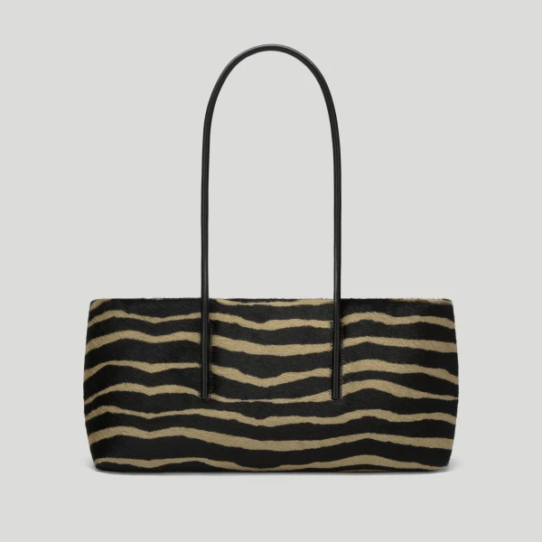 DeMellier The Stockholm Shoulder in Zebra-Effect Hair Calf Shoulder Bag, view 6 | Shoulder & Crossbody Bags | Coveti