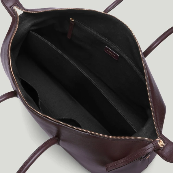 DeMellier The Stockholm in Bordeaux Fine Grain Tote Bag, view 4 | Totes & Top-Handle Bags | Coveti