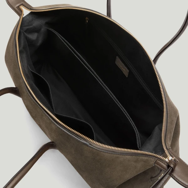 DeMellier The Stockholm in Hazel Suede & Hazel Smooth Tote Bag, view 4 | Totes & Top-Handle Bags | Coveti