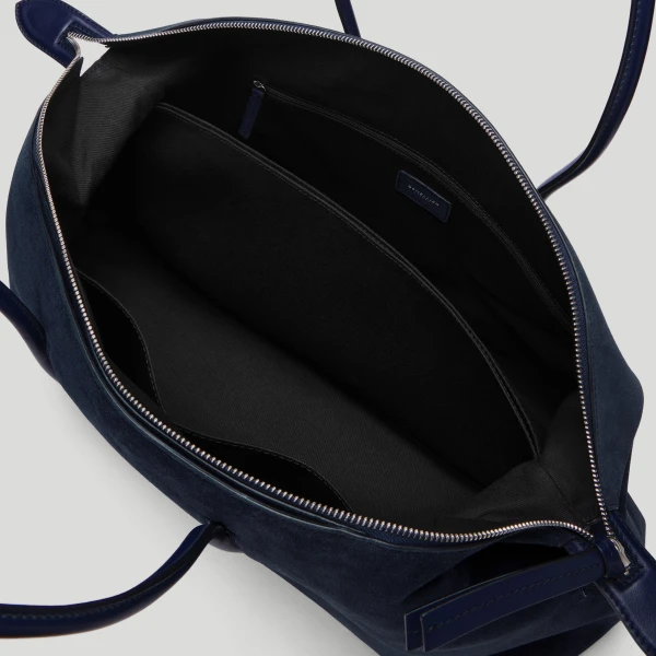 DeMellier The Stockholm in Midnight Blue Suede Tote Bag, view 3 | Totes & Top-Handle Bags | Coveti