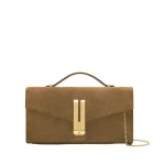 DeMellier The Vancouver Clutch in Tobacco Suede Clutch Bag | Clutch Bags | Coveti