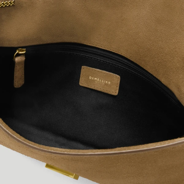 DeMellier The Vancouver Clutch in Tobacco Suede Clutch Bag, view 5 | Clutch Bags | Coveti
