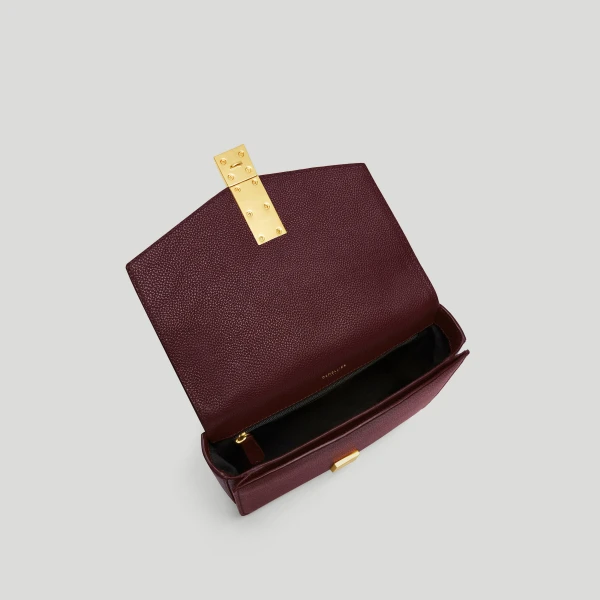 DeMellier The Vancouver in Burgundy Small Grain Crossbody Bag, view 4 | Shoulder & Crossbody Bags | Coveti
