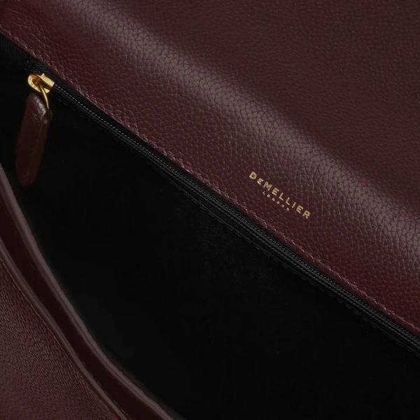 DeMellier The Vancouver in Burgundy Small Grain Crossbody Bag, view 5 | Shoulder & Crossbody Bags | Coveti