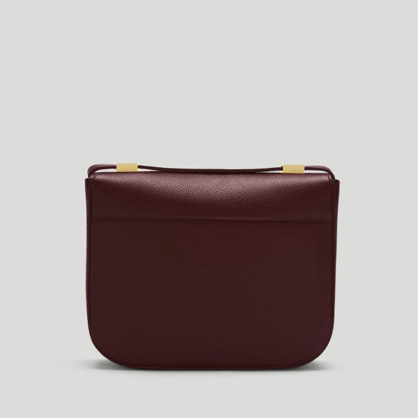 DeMellier The Vancouver in Burgundy Small Grain Crossbody Bag, view 6 | Shoulder & Crossbody Bags | Coveti