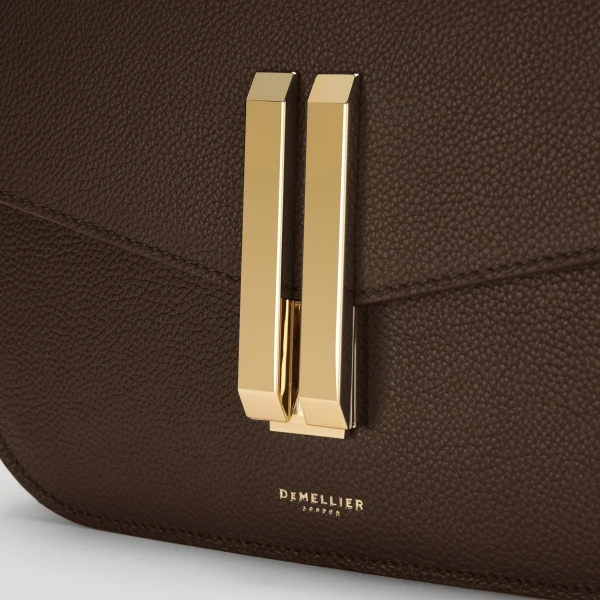 DeMellier The Vancouver in Mocha Small Grain Crossbody Bag, view 2 | Shoulder & Crossbody Bags | Coveti