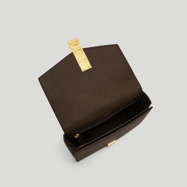 DeMellier The Vancouver in Mocha Small Grain Crossbody Bag, view 3 | Shoulder & Crossbody Bags | Coveti