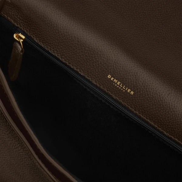 DeMellier The Vancouver in Mocha Small Grain Crossbody Bag, view 4 | Shoulder & Crossbody Bags | Coveti