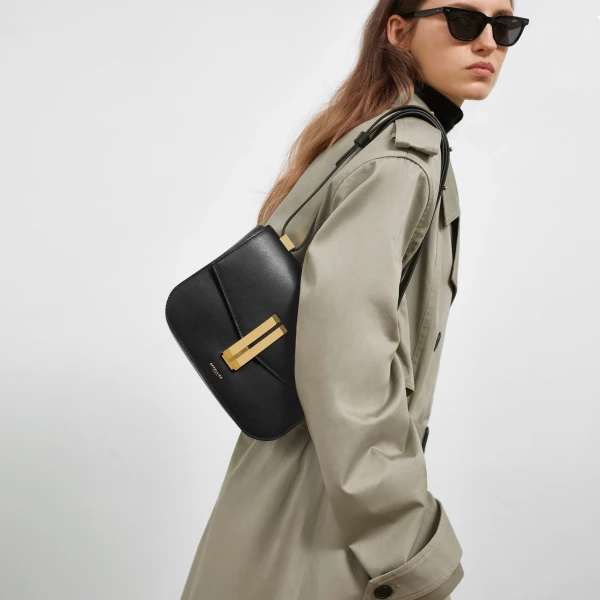 DeMellier The Vancouver in Mocha Small Grain Crossbody Bag, view 6 | Shoulder & Crossbody Bags | Coveti