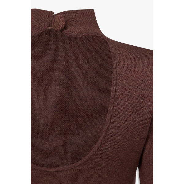 Destree Agathe Wool Knit Top in Brown | Sweaters | Coveti