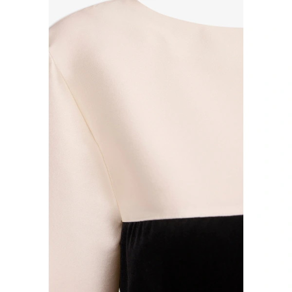 Destree Amina Smart Lace Cotton Top in Black and White | Long Sleeve Tops | Coveti