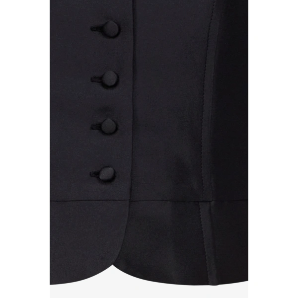 Destree Amoako Satin Cropped Top in Black | Sleeveless & Tank Tops | Coveti