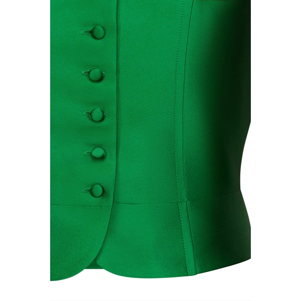 Destree Amoako Satin Cropped Top in Green | Sleeveless & Tank Tops | Coveti