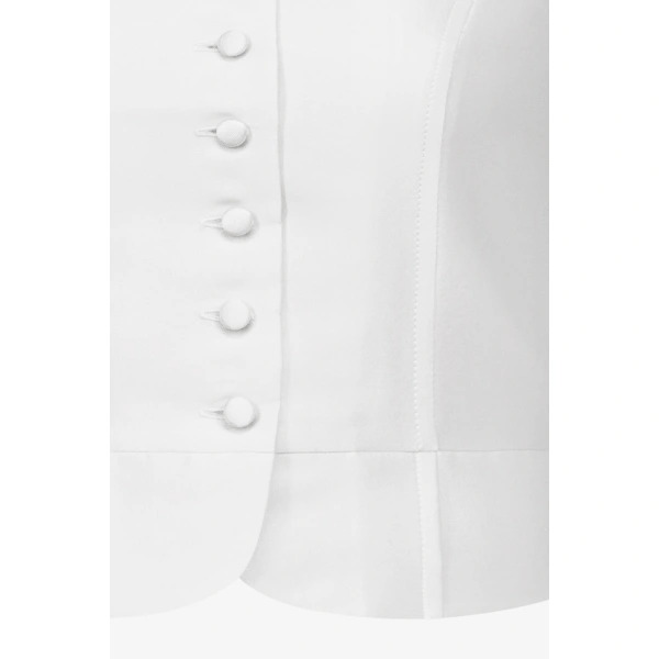 Destree Amoako Satin Cropped Top in White | Sleeveless & Tank Tops | Coveti