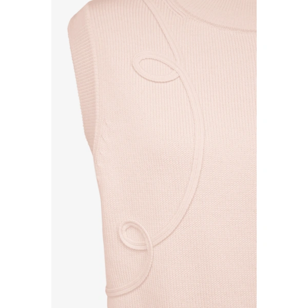 Destree Frida Knit Embroidered Vest in Ecru | Sweater Vests | Coveti
