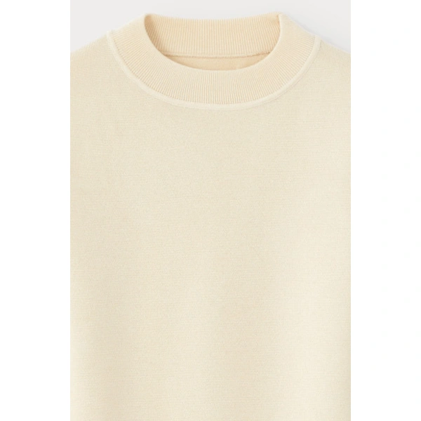Destree Joan Wool Flared-Sleeve Top in Beige | Sweaters | Coveti
