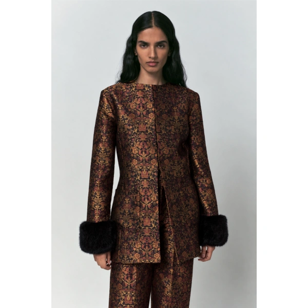 Destree Lea Garden Jacket in Black and Rust | Blazers | Coveti