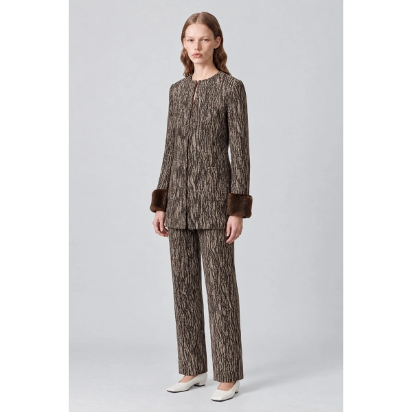 Destree Lea Tiger Wool Jacket in Brown | Blazers | Coveti