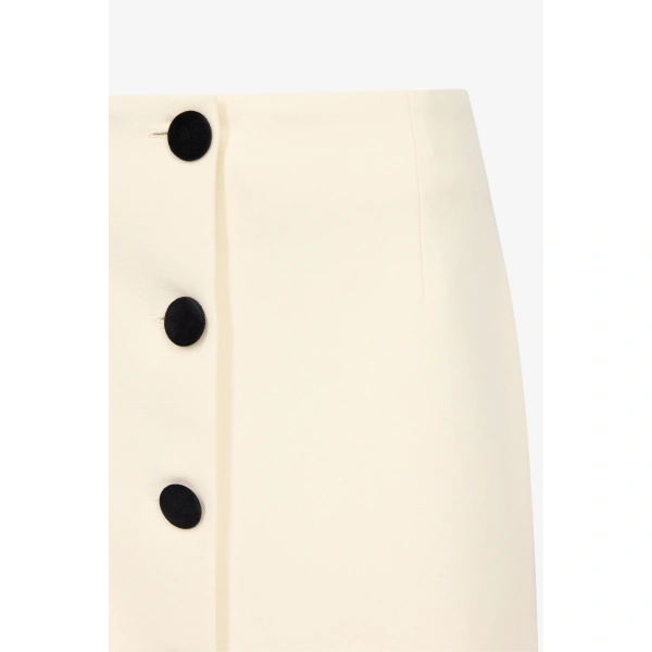 Destree Lucio Suit Bico Stretch Suiting Skirt in Black and White | Midi Skirts | Coveti