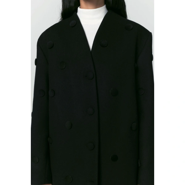 Destree Maelle Wool Long Coat in Black | Wool & Cashmere Coats | Coveti