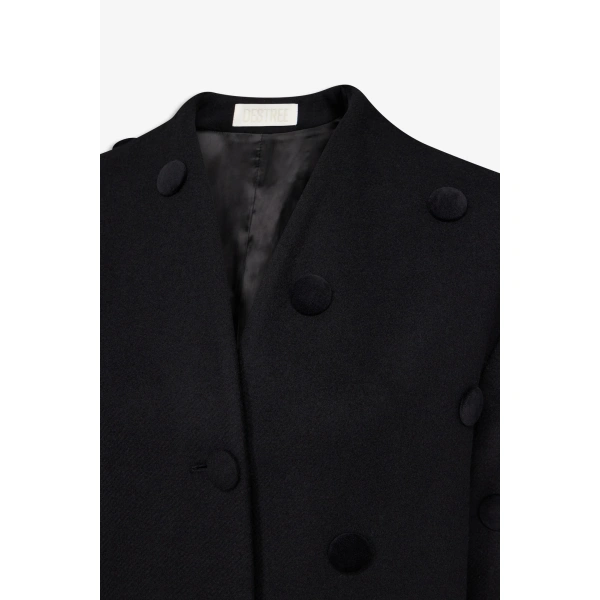 Destree Maelle Wool Long Coat in Black | Wool & Cashmere Coats | Coveti