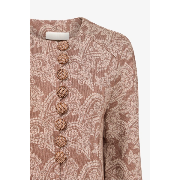 Destree Mathilde Paisley Coat in Brown | Wool & Cashmere Coats | Coveti